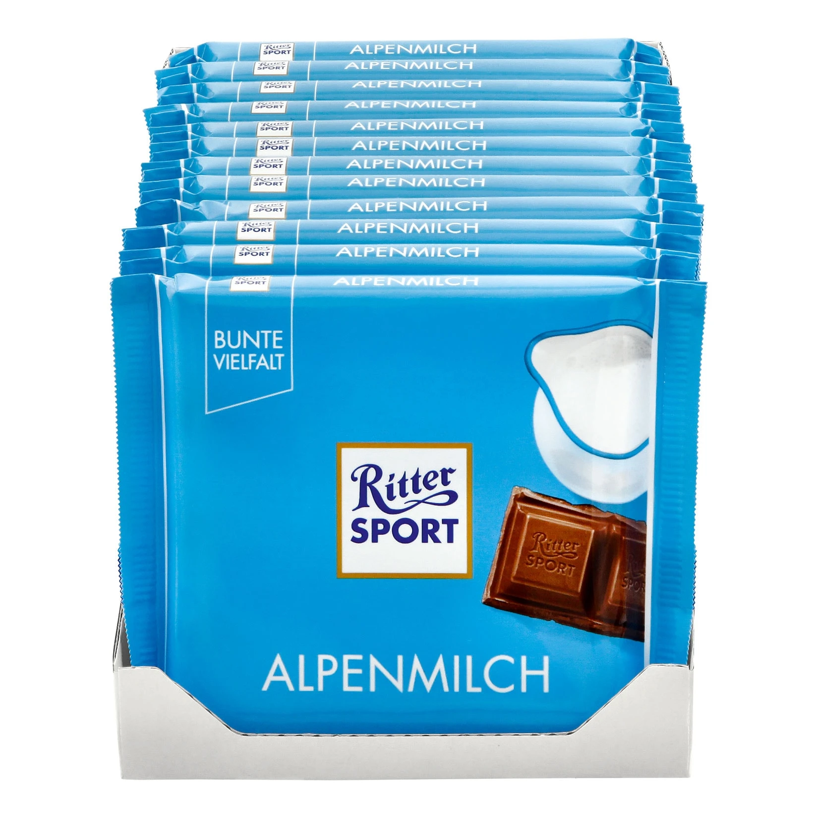 Ritter Sport Alpenmilch Schokolade 100 G, 12er Pack 3 Ritter Sport Alpenmilch Schokolade 100 G, 12er Pack
