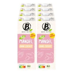 Berief Bio Mandel Drink Ohne Zucker 1 Liter, 8er Pack
