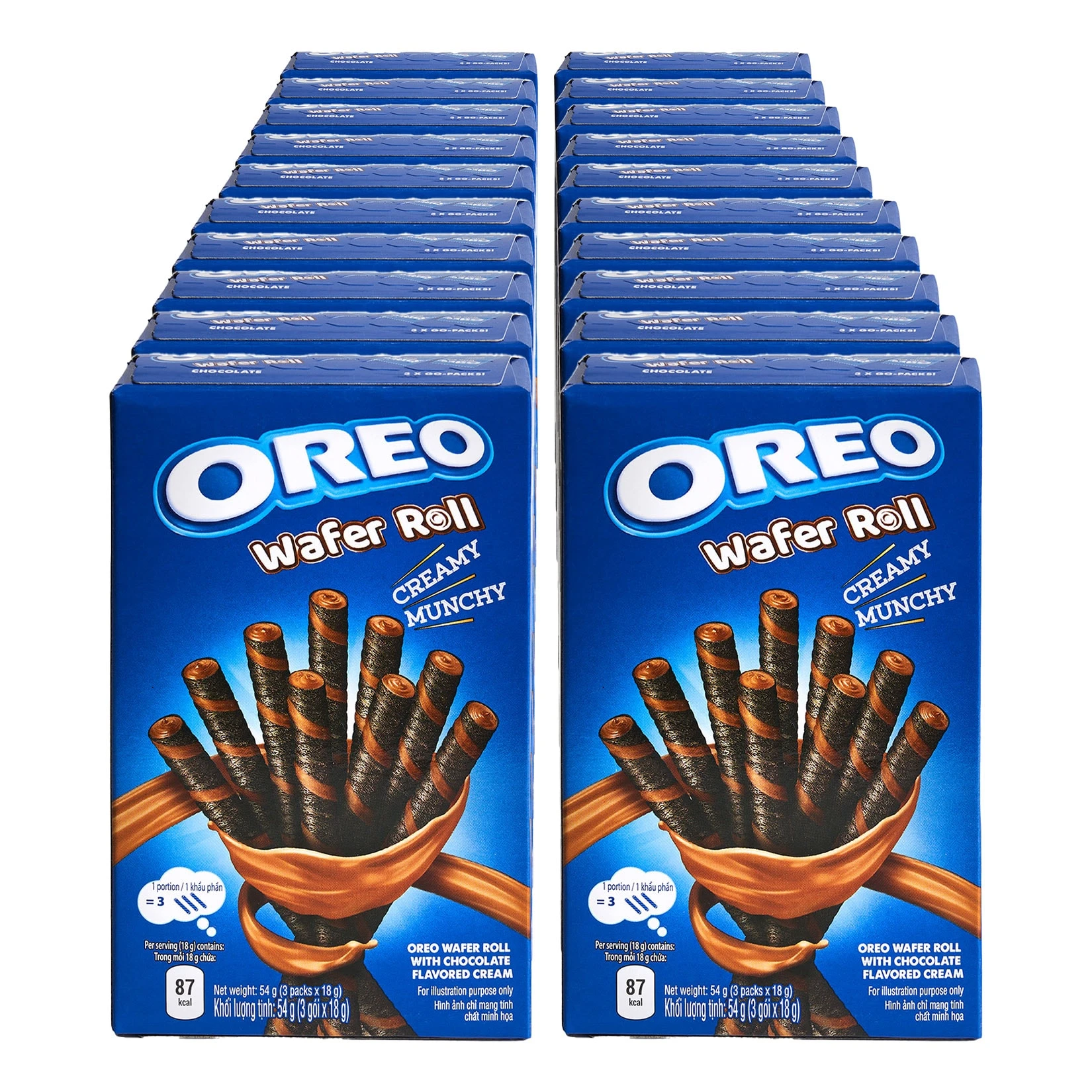 Oreo Wafer Roll Chocolate 54 G, 20er Pack 3 Oreo Wafer Roll Chocolate 54 G, 20er Pack
