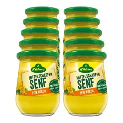 Kühne Senf Mittelscharf Im Glas 250 Ml, 10er Pack